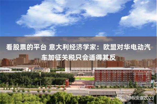 看股票的平台 意大利经济学家：欧盟对华电动汽车加征关税只会适得其反