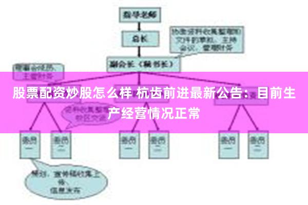 股票配资炒股怎么样 杭齿前进最新公告：目前生产经营情况正常