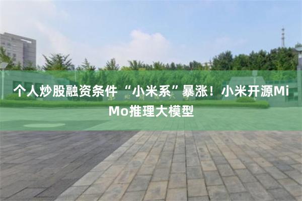个人炒股融资条件 “小米系”暴涨！小米开源MiMo推理大模型