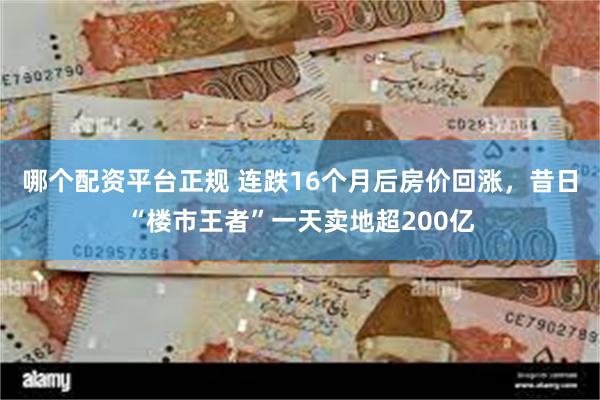 哪个配资平台正规 连跌16个月后房价回涨，昔日“楼市王者”一天卖地超200亿