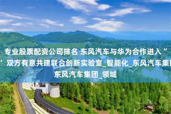专业股票配资公司排名 东风汽车与华为合作进入“深水区” 双方有意共建联合创新实验室_智能化_东风汽车集团_领域