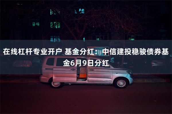 在线杠杆专业开户 基金分红：中信建投稳骏债券基金6月9日分红