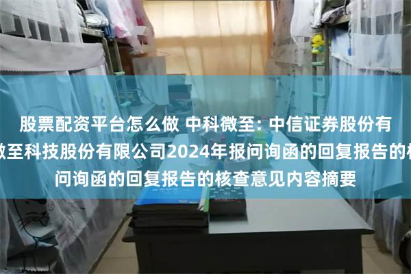 股票配资平台怎么做 中科微至: 中信证券股份有限公司关于中科微至科技股份有限公司2024年报问询函的回复报告的核查意见内容摘要
